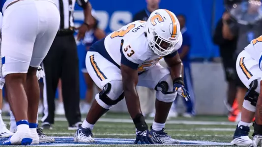 BJ Ragland awaits firing off the ball in the 2024 Week 2 matchup at Georgia State