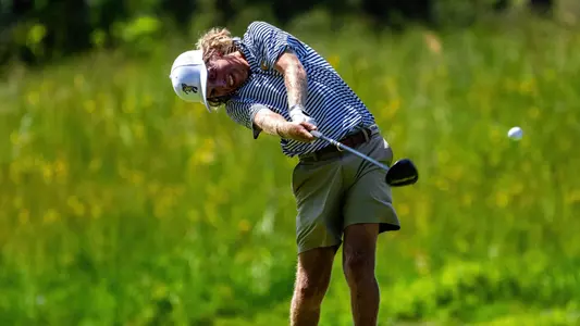 Camden Braidech starts his follow through on his drive with the ball still in the frame at the Honors.