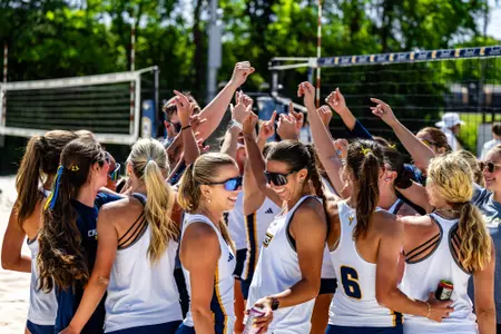 The Sandy Mocs coming together after defeating UT Martin at the Scenic City Showdown
