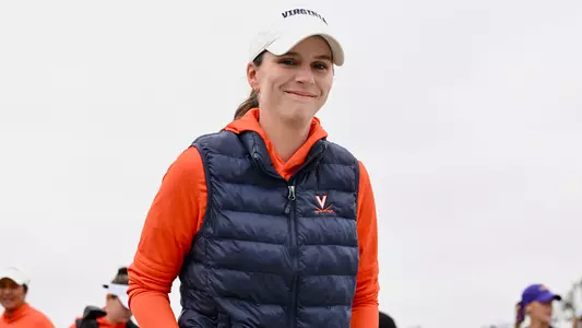 Annie Schmidt looks pleased following a round at Virginia