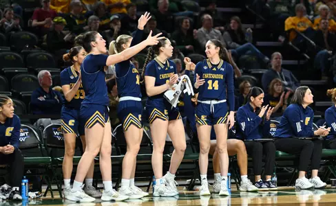Women's Basketball 3-pointer bench celebration at North Dakota State