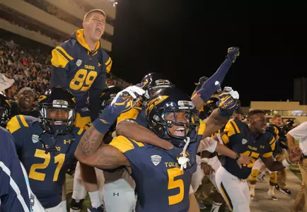 Sideline celebration vs. Iowa State