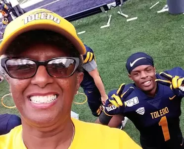 Tycen Anderson with grandmother