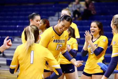The Toledo women's volleyball team defeated Buffalo in four sets on Friday, Oct. 7 2022 at Savage Arena.
