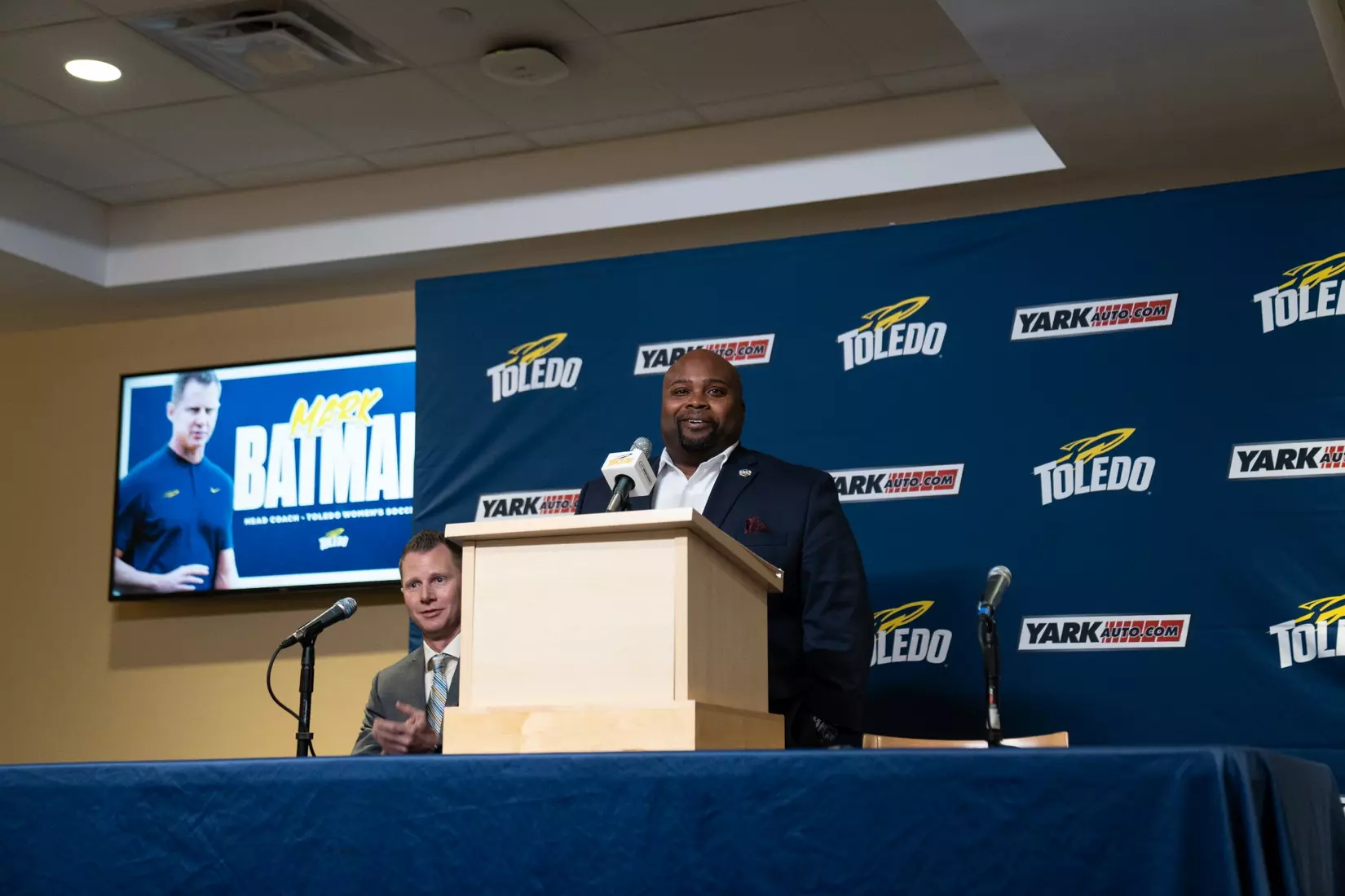Mark Batman Press Conference in Grogan Room at Savage Arena