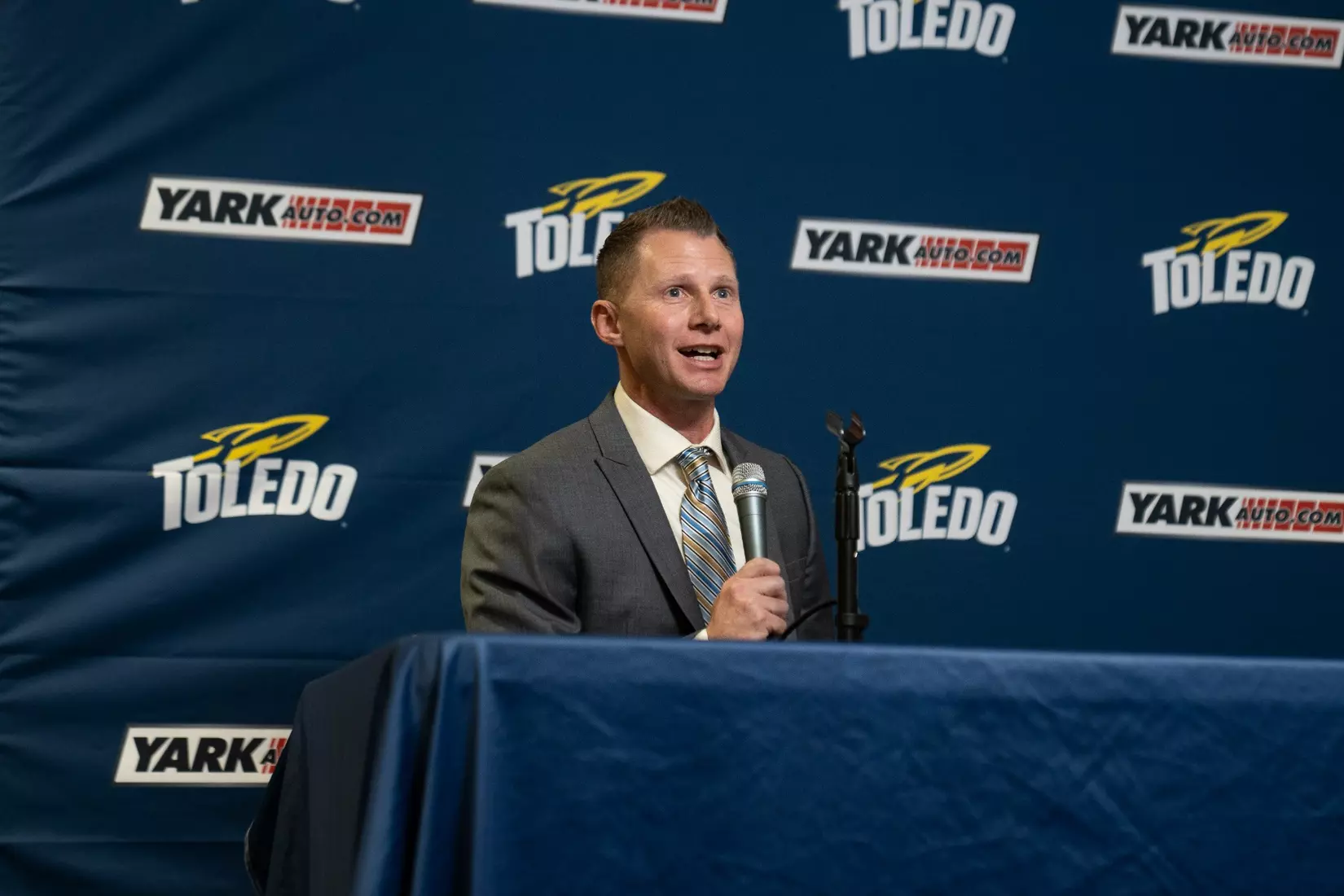 Mark Batman Press Conference in Grogan Room at Savage Arena