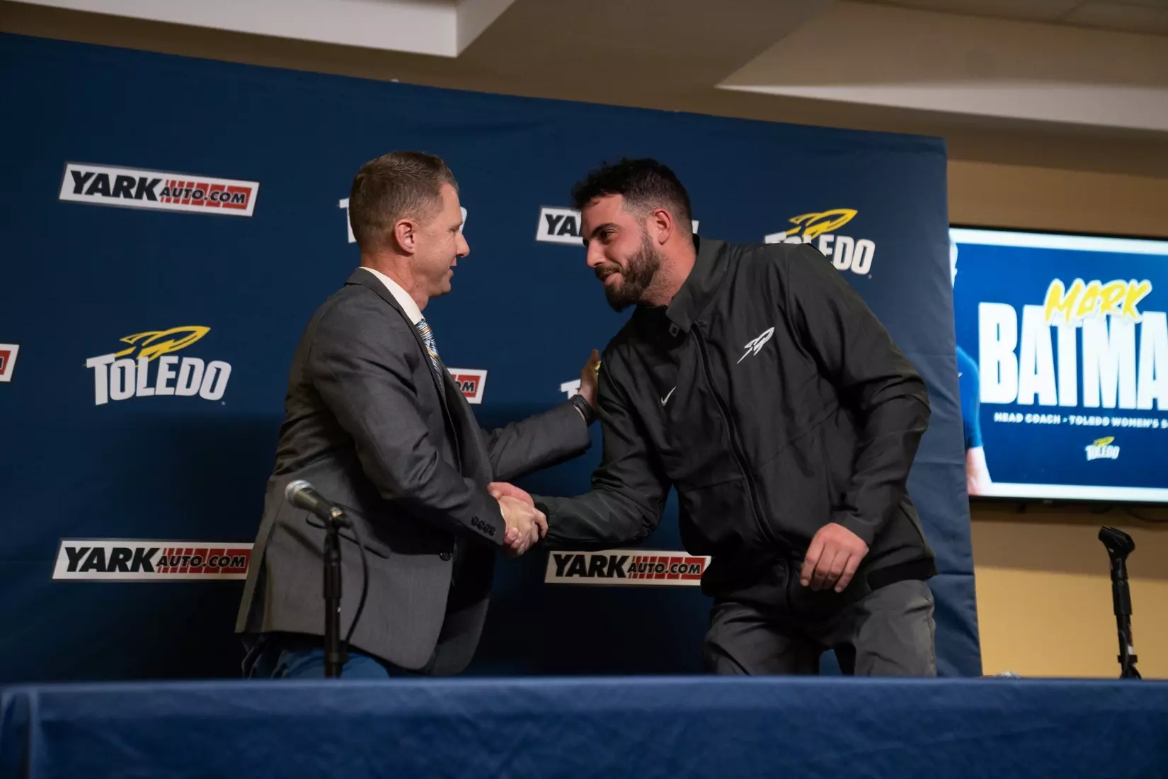 Mark Batman Press Conference in Grogan Room at Savage Arena