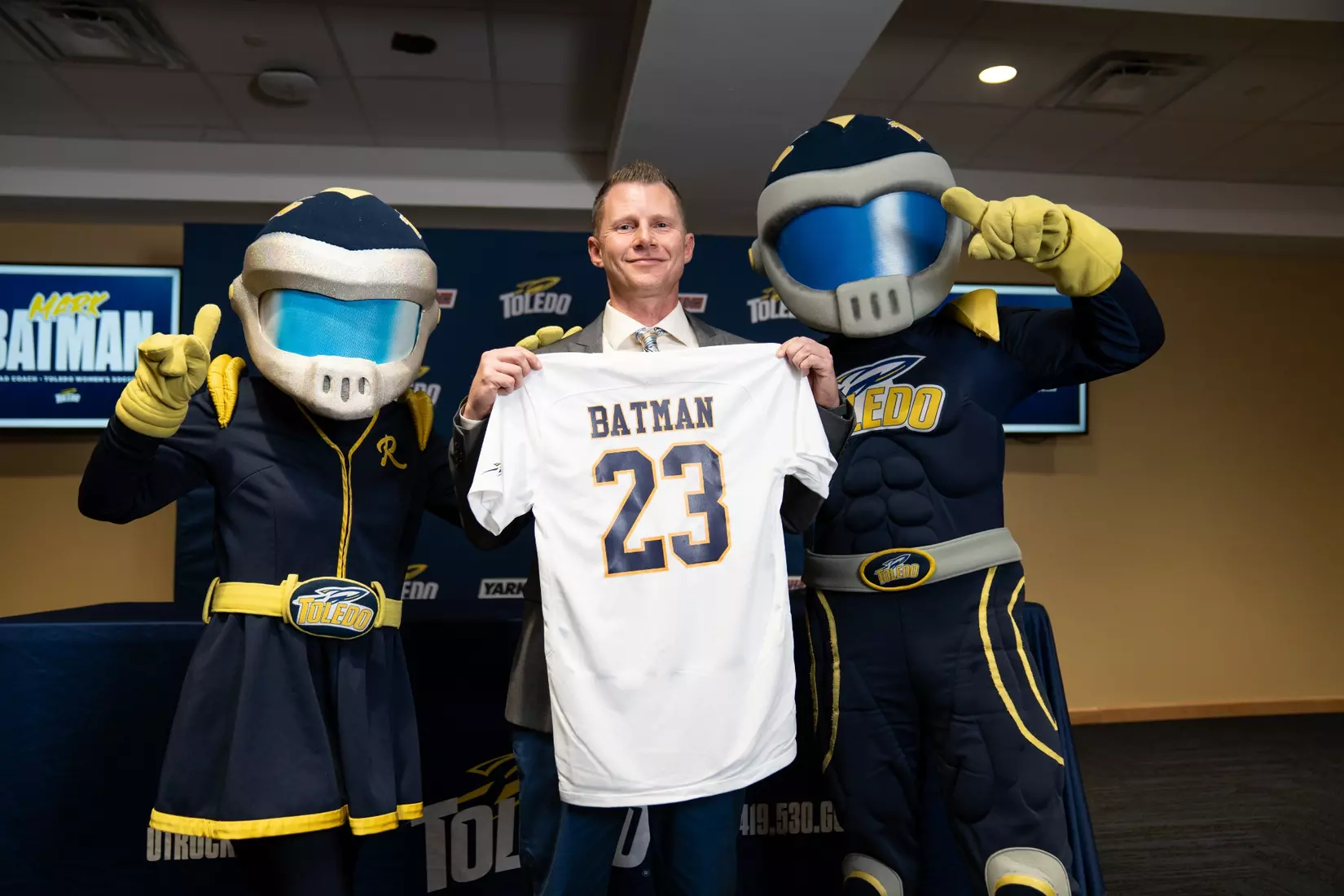 Mark Batman Press Conference in Grogan Room at Savage Arena