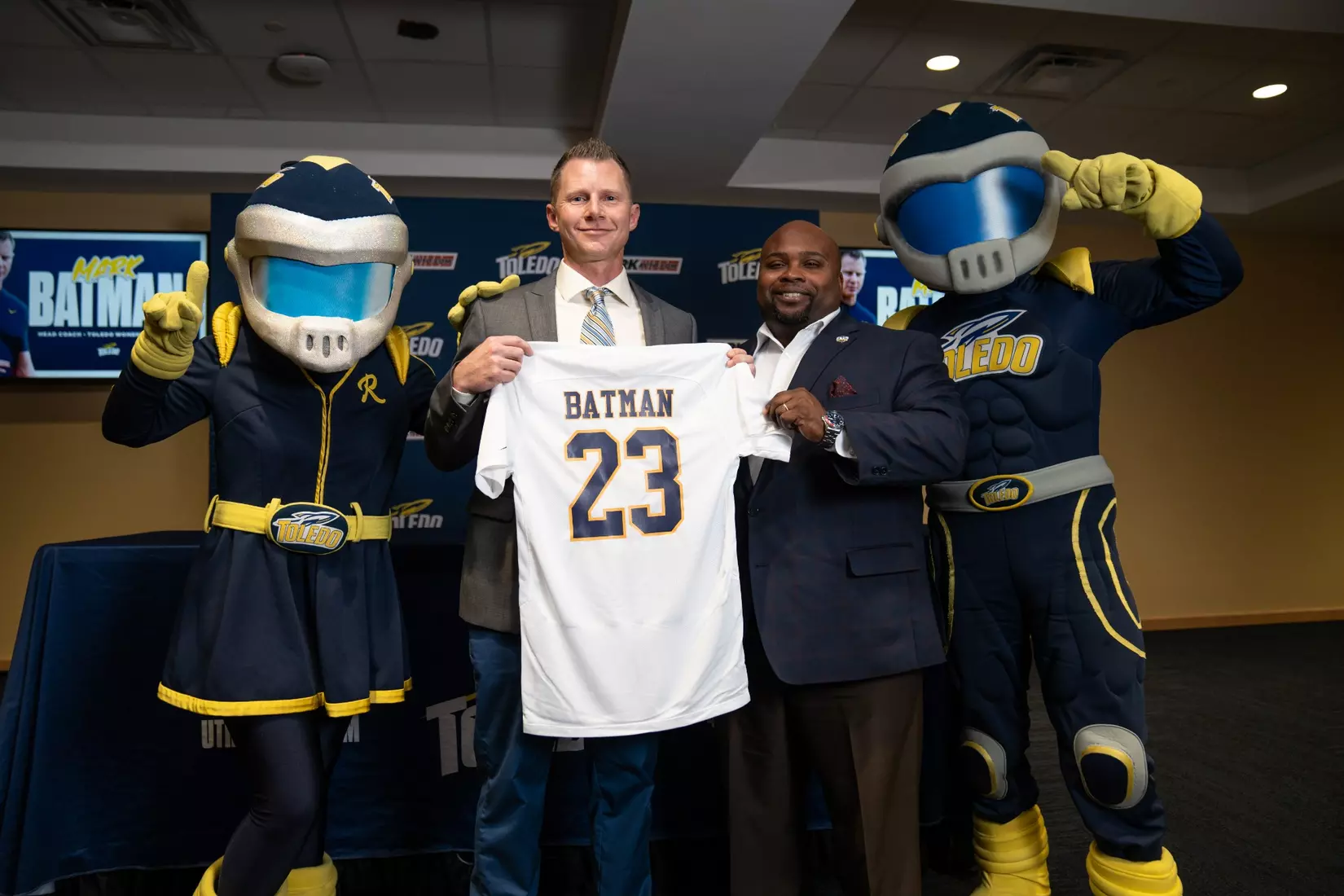 Mark Batman Press Conference in Grogan Room at Savage Arena