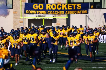 Team runs on the field