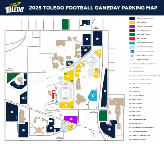 2025 Football Parking Map