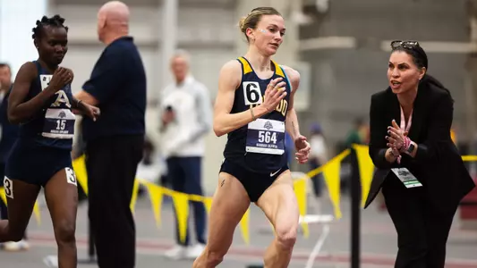 Hannah Ielfield runs at the 2026 MAC Indoor Track & Field Championships
