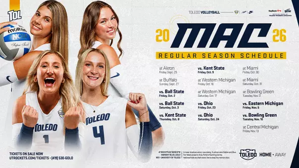 2026 Toledo Women's Volleyball MAC Schedule Graphic