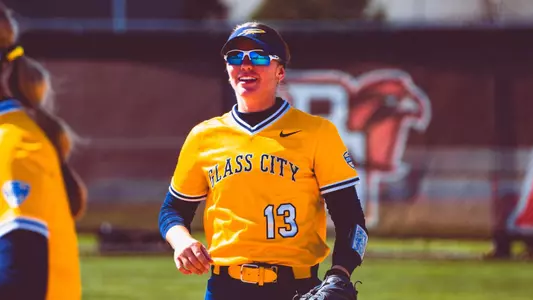 Payton Pudlowski smiling on the Bowling Green softball field