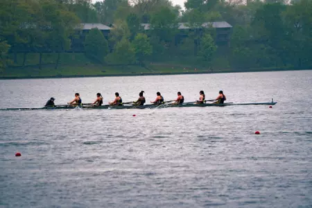 The Toledo Women's Rowing Team competes at the MAC Championships at Ford Lake in Ypsilanti, Mich.