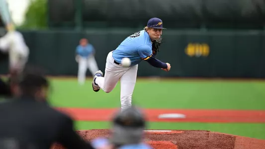 Nathan Leininger throws a pitch against Ball State
