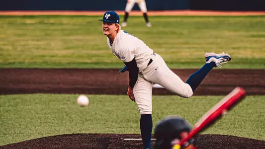 Hayden Frey releases a pitch against Northern Illinois