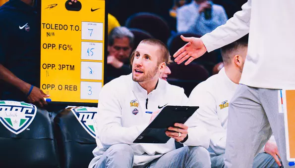 Brandon Pritzl talking on the bench