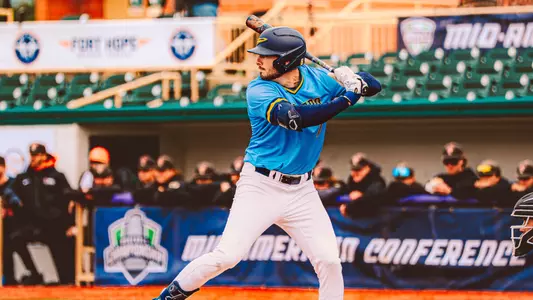 Troy Sudbrook swinging a bat in the MAC Tournament