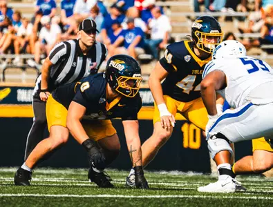 Andrew Zock lines up against Central Connecticut State