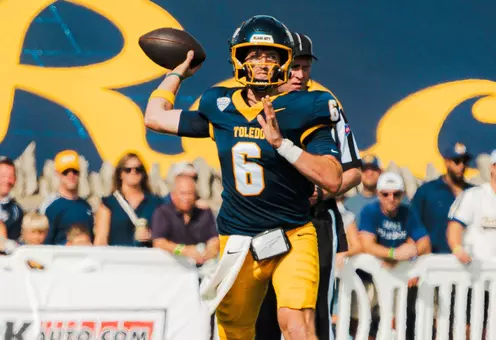 John Alan Richter throws a pass