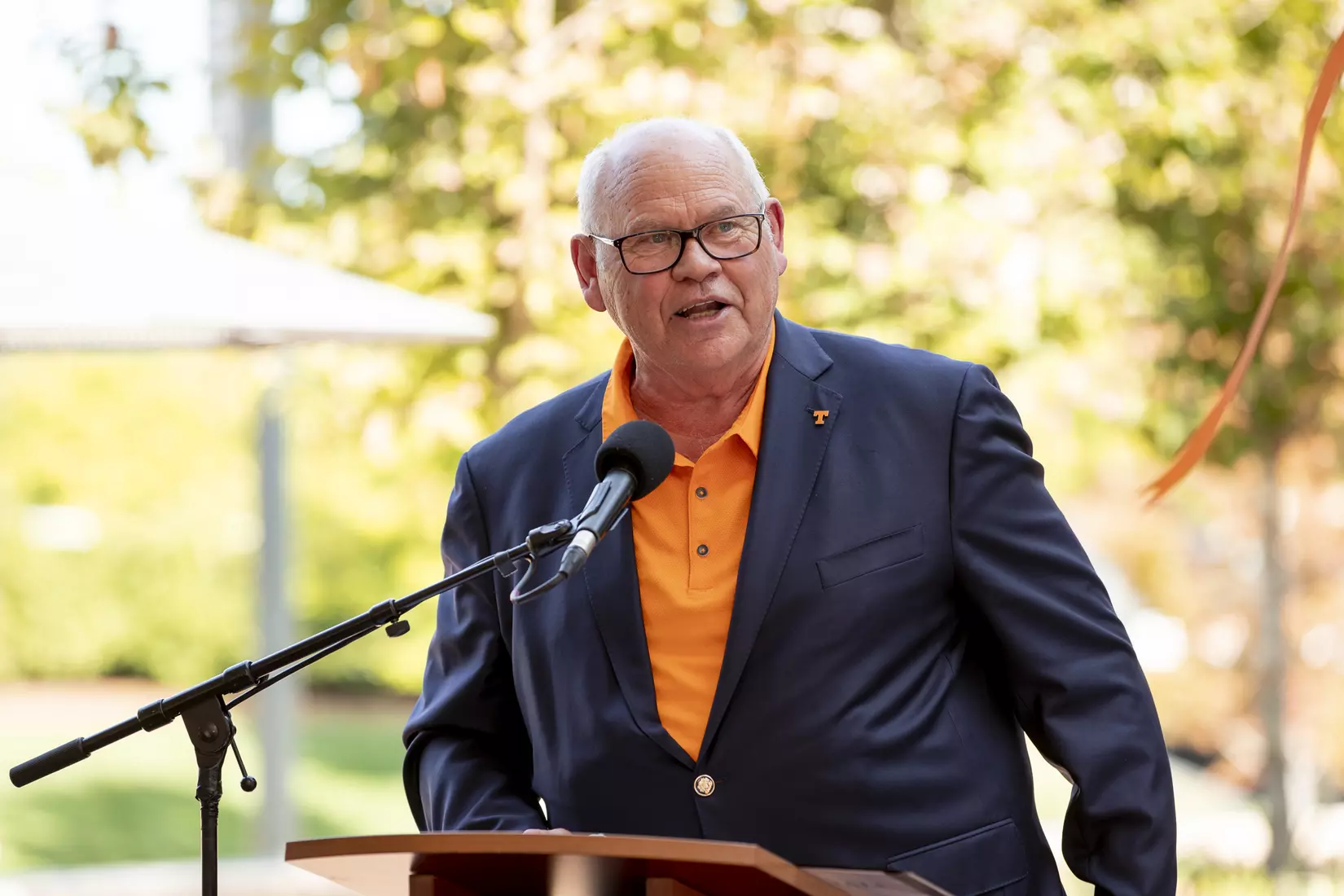 KNOXVILLE, TN - OCTOBER 04, 2019 - Director of Athletics Phillip Fulmer during the Doug Dickey Hall of Fame Plaza dedication in Knoxville, TN. Photo By Andrew Ferguson/Tennessee Athletics
