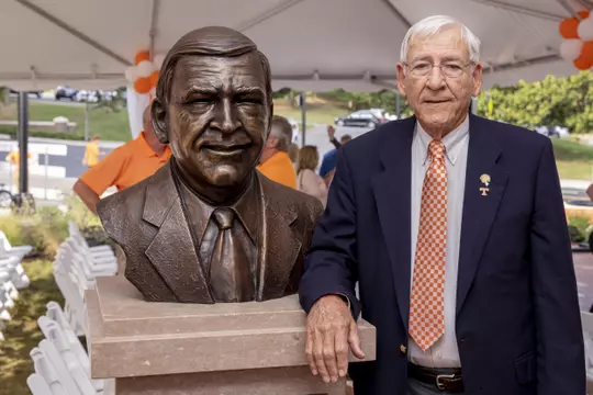 KNOXVILLE, TN - OCTOBER 04, 2019 - Doug Dickey during the Doug Dickey Hall of Fame Plaza dedication in Knoxville, TN. Photo By Andrew Ferguson/Tennessee Athletics