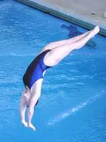 Jaime Sanger in action during the 3m diving against Arkansas.