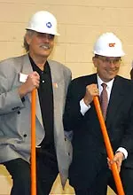 Toby McKenzie (left) and UT President Dr. John Shumaker