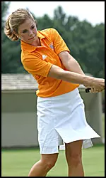 Holly Cantwell tees off.