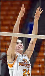 Freshman Sarah Blum had a career-high 11 blocks against the Lady Bulldogs.