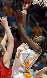 Gwen Jackson lays one up against Ole Miss.