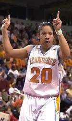 Kara Lawson reacts after hitting the game winning shot against Mississippi State