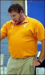 Dave Parrington gives instruction during a meet this year.