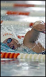 The Lady Vols swam their way to victory today in Arkansas.