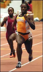 Toyin Olupona sprints to a lead during the recent Tennessee Indoor Invitational.