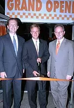 Michael McKay (l), Bill Haslam and Mike Hamilton (r) at the ribbon cutting ceremonies at Tennessee Traditions Grand Re-Opening today.