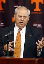 Phillip Fulmer addresses the media at Tuesday's pregame press conference.