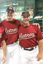 Eli Iorg with Houston Astros manager Phil Garner. (Courtesy Houston Astros)