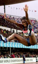 Tianna Madison wins the IAAF World Championship in the Long Jump. (photo courtesy of IAAF)
