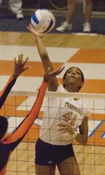 Athlete Competing In Volleyball
