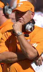 Fulmer Standing On Football Sidelines