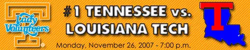 Lady Vols vs Louisiana Tech Graphic