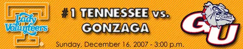 Lady Vols vs Gonzaga Graphic