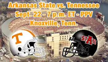 UT vs Arkansas State Football Graphic