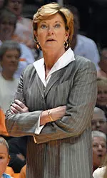 Pat Summitt Standing Courtside