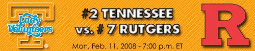 Lady Vols vs Rutgers Graphic