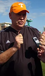 Fulmer Speaking Into Recorder