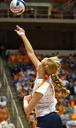 Clarke Returning Volleyball Over Net