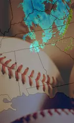 Baseball With Weather Radar Graphic